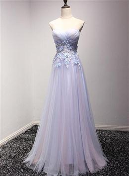 Picture of Light Blue and Pink Charming Sweetheart Lace Party Dresses , Formal Dresses , Formal Gowns